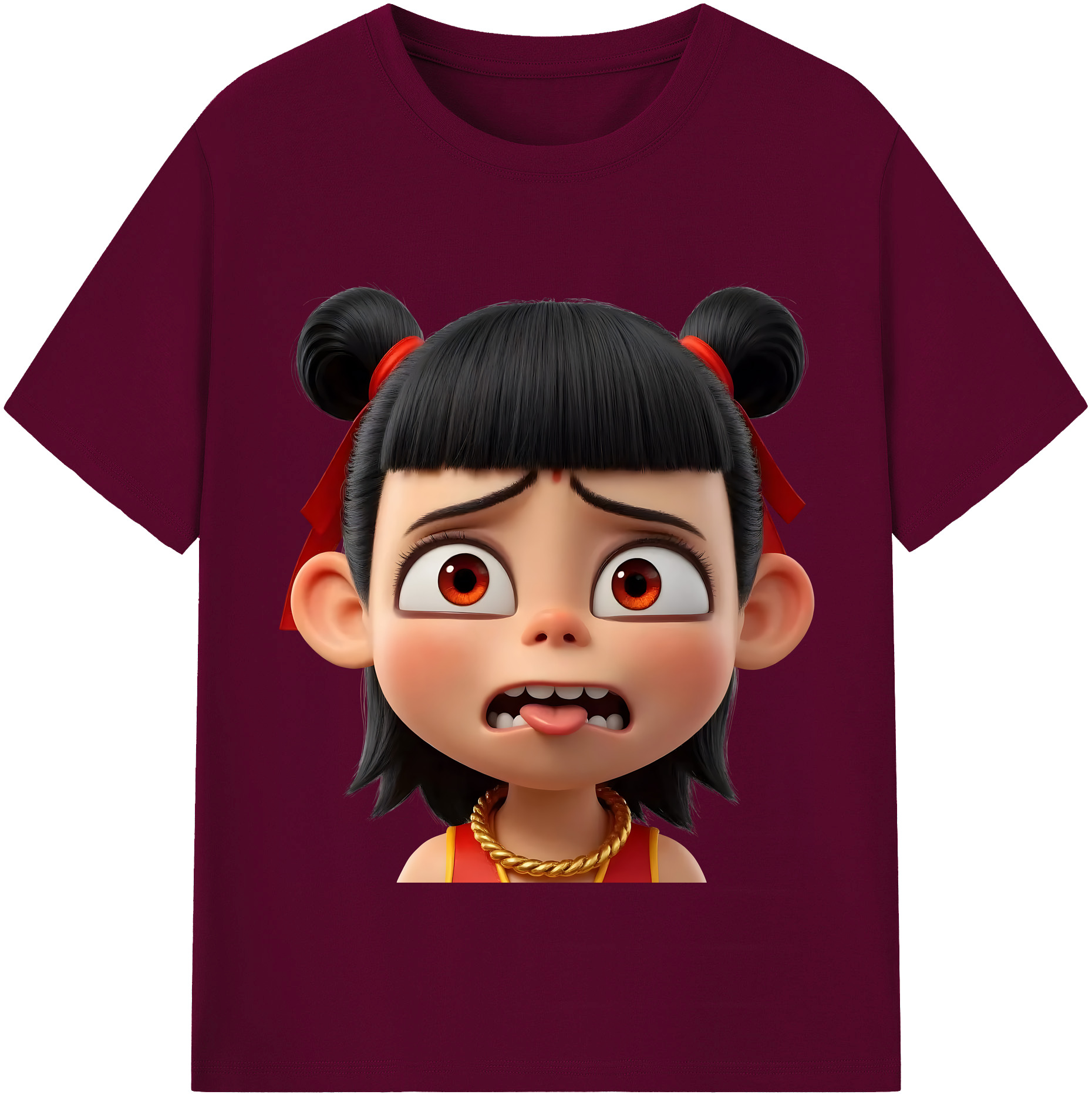 （画像用） Ne Zha 2 ナタ 魔童の大暴れ レディースカジュアルプリントTシャツ（綿100％）